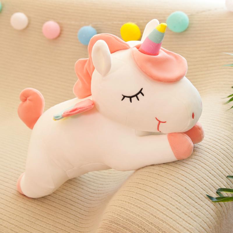 Unicorn Shaped Plush Toy, Cute Soft Stuffed Animal Pillow Toy, Home Decoration Gifts, Animal Shaped Pillow Gift, Summer Gift.