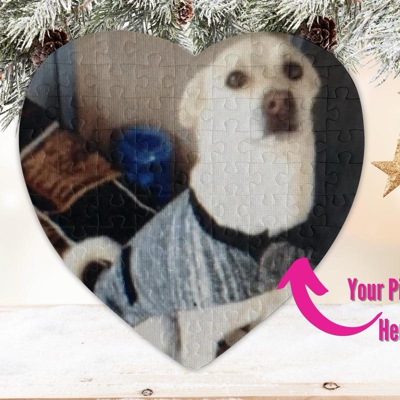 Custom Heart Shaped Photo Puzzle Jigsaw - 75 Pieces for Personalized Holiday Gift