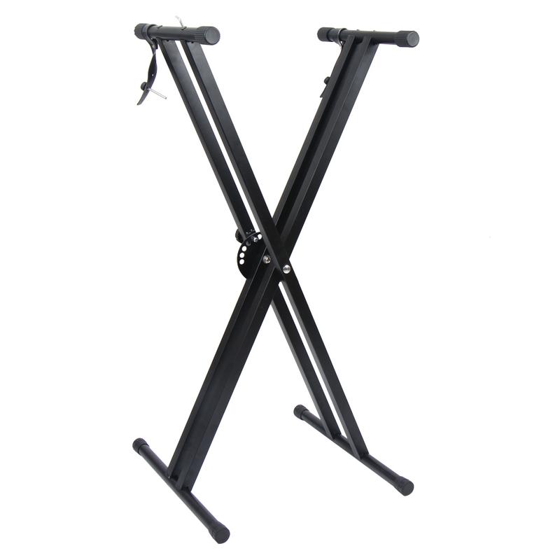 Glarry Dual-tube X-Shape Keyboard Stand Black