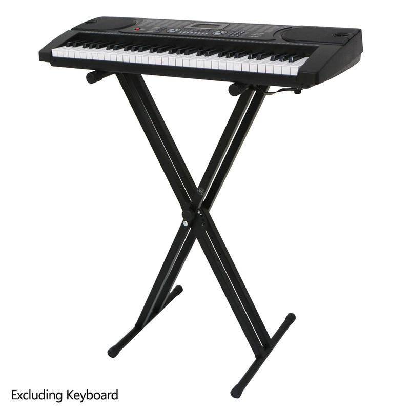 Glarry Dual-tube X-Shape Keyboard Stand Black