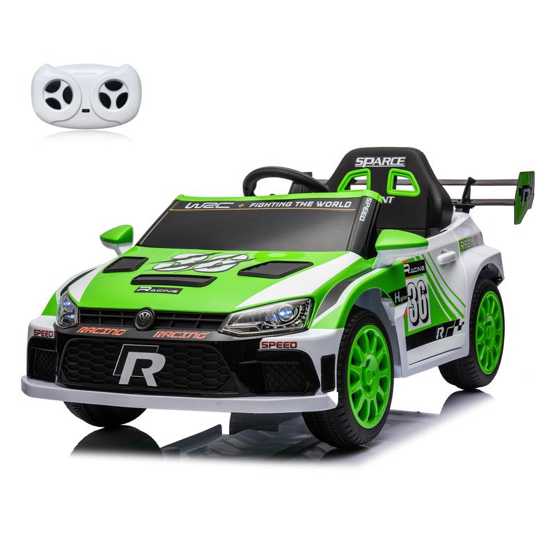 12V Ride on car,20W*2 drive Electric Car for Kids,racing,New Year's Gift,Christmas gifts,birthday gifts toycar,front light,power display,2.4G R C,