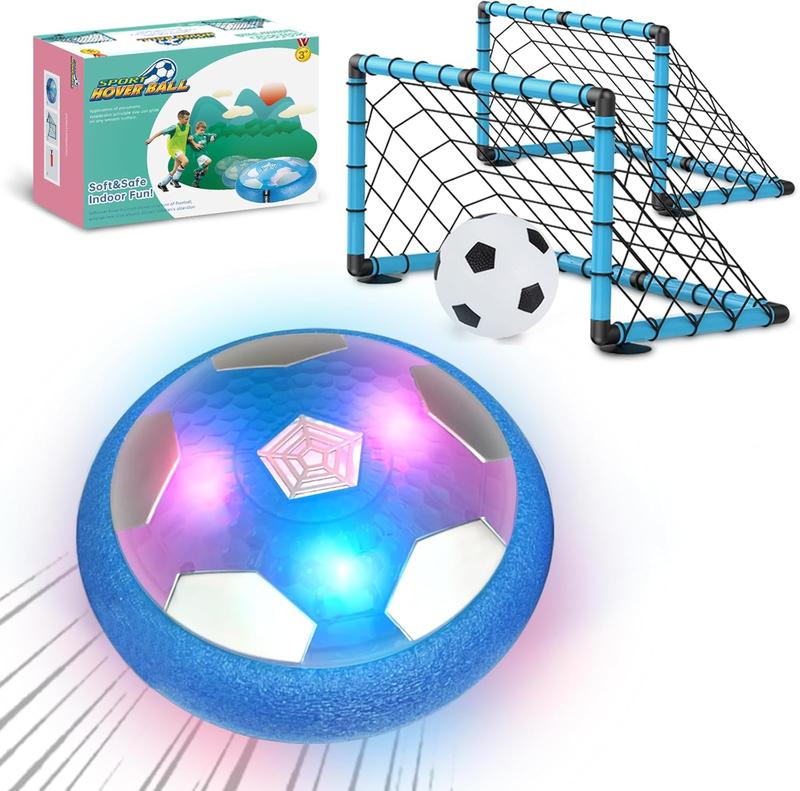 Hover Soccer Ball Toys for 3-8 Year Old   Boys Girls, Christmas Birthday Gifts for   3 4 5 6 7 8, with 2 Goals and Nets, Blue.