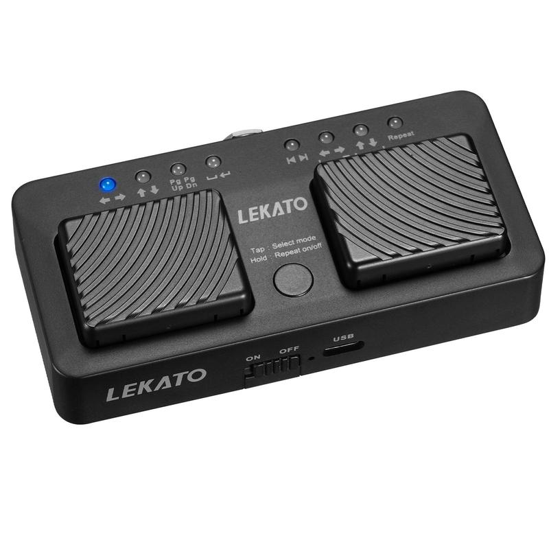 Lekato Wireless Page Turner Pedal, Page Turner Rechargeable Page Turner Foot Pedal Page Turner Music Page Turner Portable Page Turner Pedal for Tablets, Phones, Stocking Fillers Gift