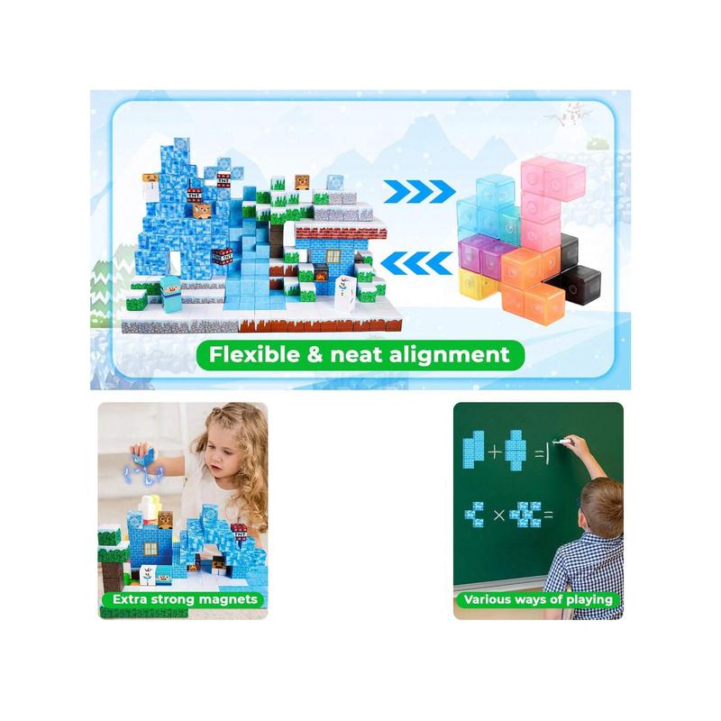 Magnetic Blocks - 100PCS Magnetic Blocks Build Frozen Castle Magnet World - Magnetic Toys For Montessori Toddler Christmas Birthday Gifts - STEM Sensory Toys For 3 4 5 6 7 8 9 10 Year Old Girls,Toys For Boys,Christmas Gifts，Christmas Toys Gifts