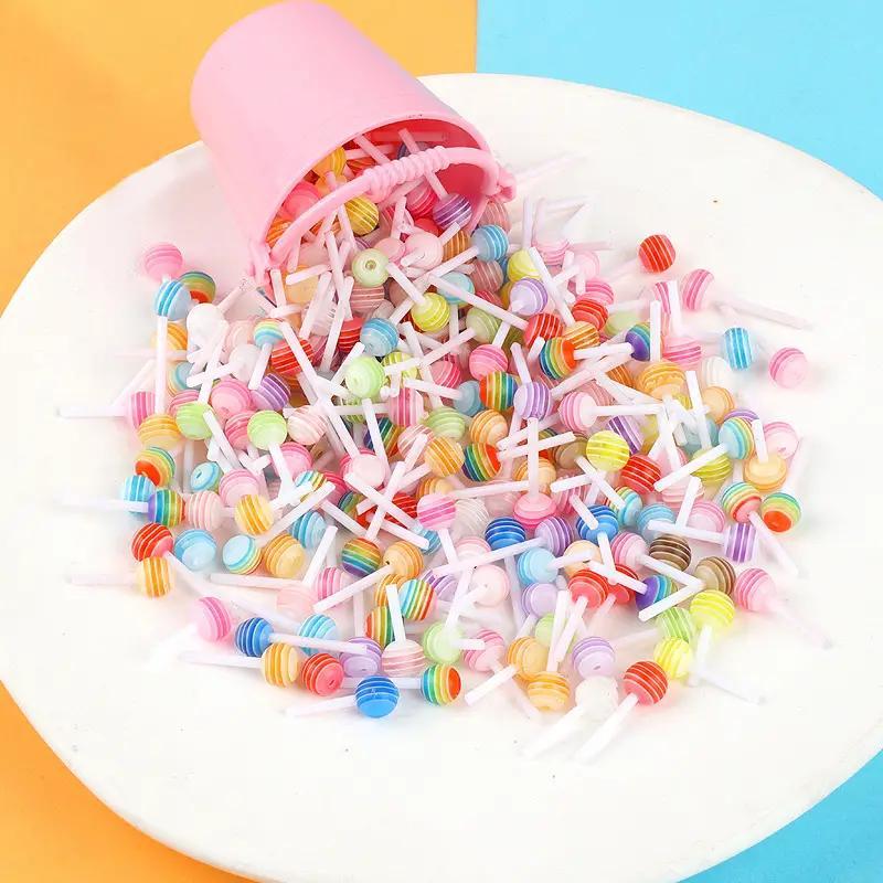 Random Color Mini Colorful Resin Lollipop, 30pcs set Simulation Jewelry Accessories, Candy Nail Charms, Phone Case Resin Decoration