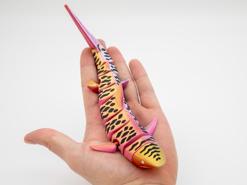 Tiger Shark Articulated Fidget- Flexible, Fun, and Perfect Gift for Ocean, Shark, & Sea Life Lovers