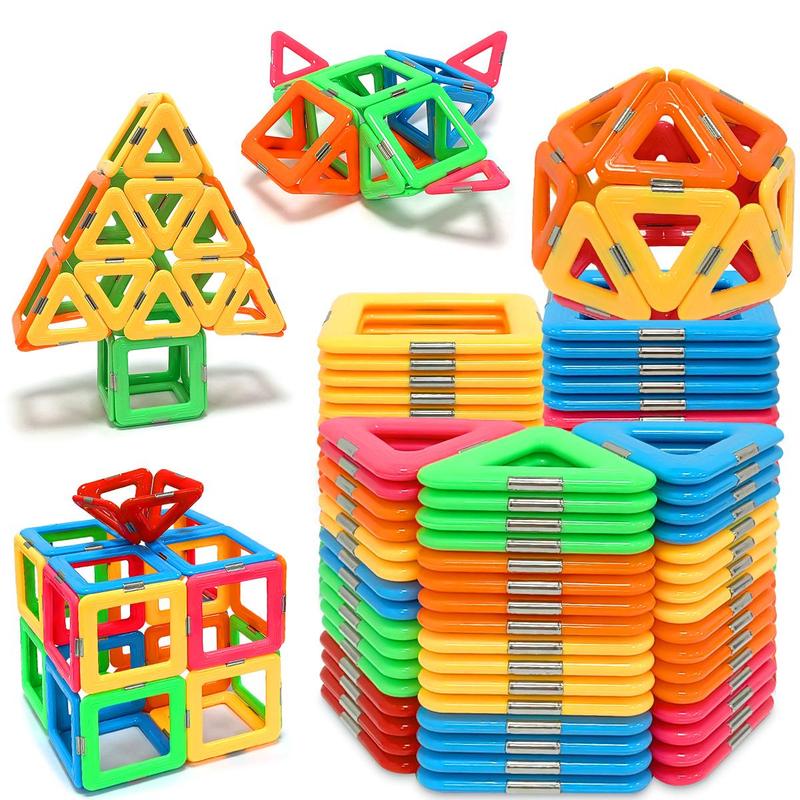 Magnetic Building Blocks, 30pcs set Colorful Triangle Shaped Magnet Toys, Educational Constructor Set, Magnet Tiles for Children Birthday Gifts