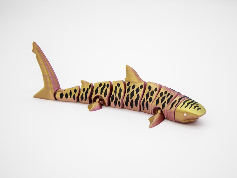 Tiger Shark Articulated Fidget- Flexible, Fun, and Perfect Gift for Ocean, Shark, & Sea Life Lovers