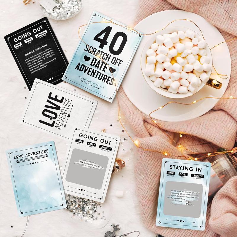 Date Adventures Scratch Off Couple Games for Anniversary, Engagement, Wedding Gifts - Card Games for Couples