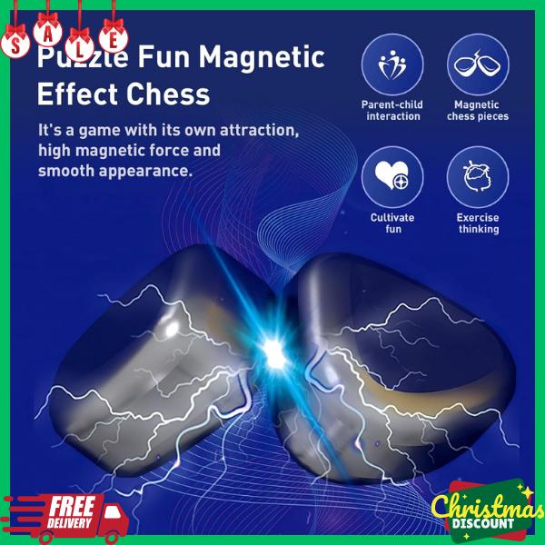 Magnetic Chess Game, Multiplayer Battle Magnet Board Games, 2024 Family Games for Kids and Adults, Tabletop Magnetic Strategy Game, Portable Magnetic Chess Set with Storage Bag