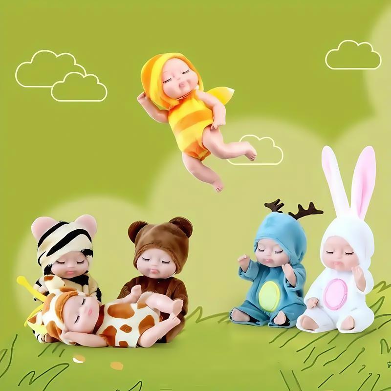 Christmas 6pcs set Mini Animal & insect ShapedCute Reborn Doll, Sleepy Doll, Children's Toy GiftBoX Sold by Ailide Fashions