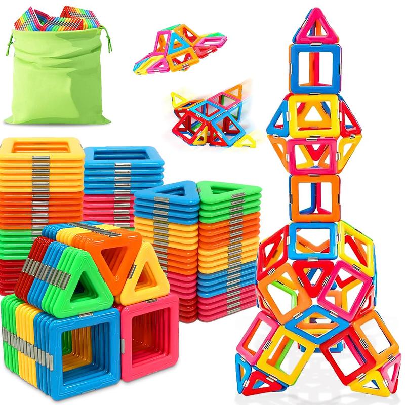 Magnetic Building Blocks, 30pcs set Colorful Triangle Shaped Magnet Toys, Educational Constructor Set, Magnet Tiles for Children Birthday Gifts