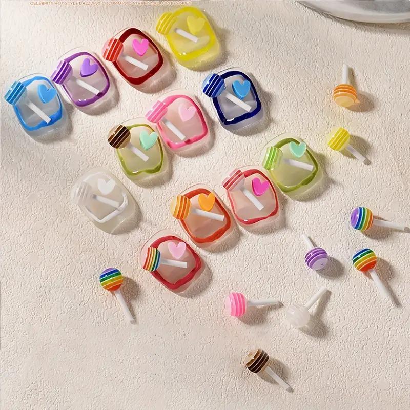 Random Color Mini Colorful Resin Lollipop, 30pcs set Simulation Jewelry Accessories, Candy Nail Charms, Phone Case Resin Decoration