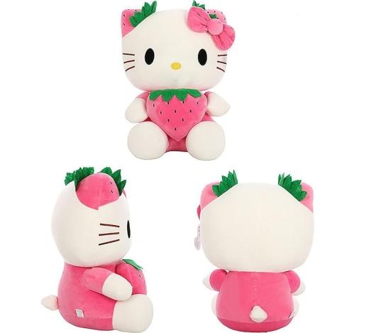 Kitty Plush Toys 8.6 inch Kawaii Cartoon Strawberry Stuffed Animals Doll Cute Kitty Soft Plush Figure Toys Birthday Gifts for Girls