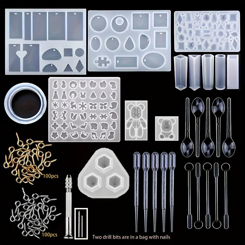 229PCS Epoxy Resin Silicone Mold Kit For Making Earrings, Necklaces, Pendants, Keychains, DIY Jewelry Epoxy Mold - Small Resin Mold Set