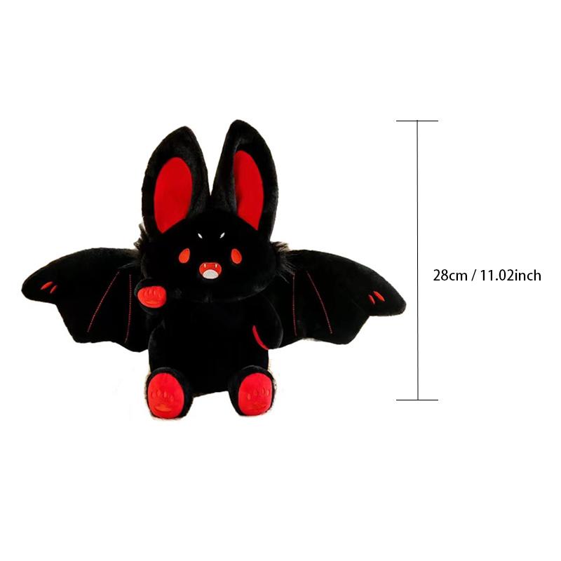 [Halloween]11-inch Black Bat Rabbit Doll Little Devil Plush Toy Stuffed Animal Cartoon Decoration Birthday Gift & Holiday Gift