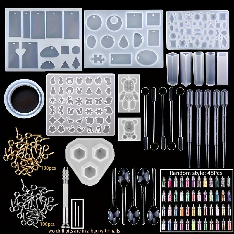 229PCS Epoxy Resin Silicone Mold Kit For Making Earrings, Necklaces, Pendants, Keychains, DIY Jewelry Epoxy Mold - Small Resin Mold Set