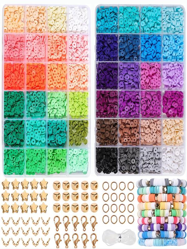 Print Polymer Clay Bead, Bracelet Making Kits, Party Game, Diy Jewelry Making Kit for Bracelet Necklace Making, Diy Fashion Accessories Kit, Fall Outfit、Fall Freshness