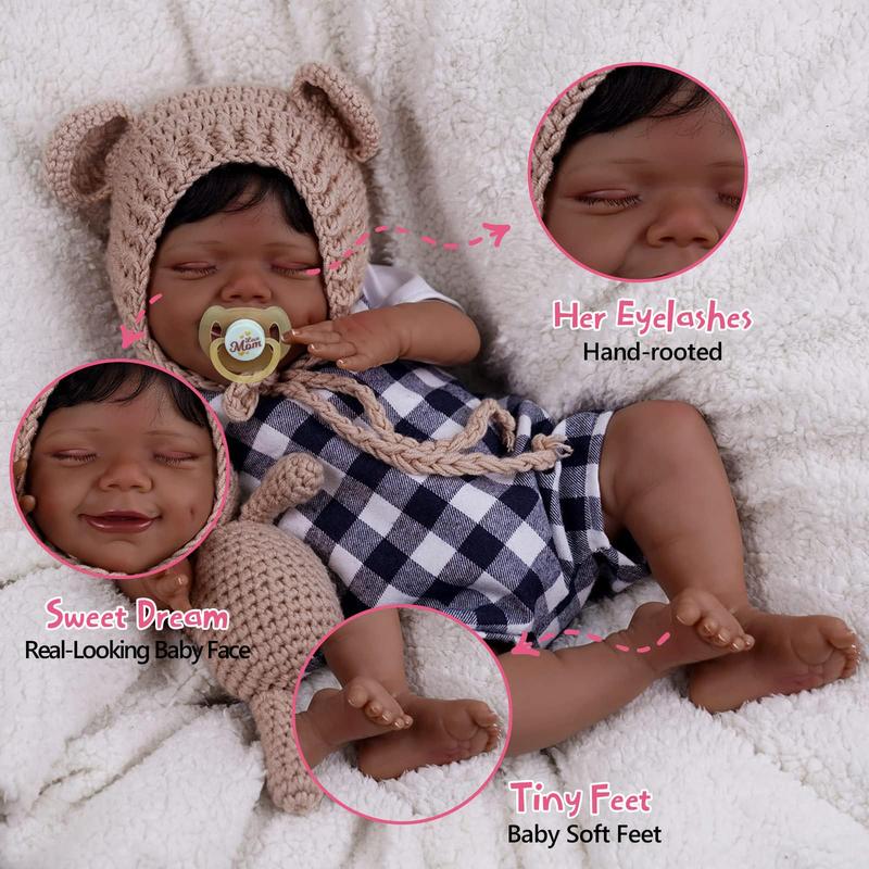 20-Inch Lifelike Reborn Baby Doll - Soft Full Body Realistic Newborn Sleeping Girl with Feeding Kit & Gift Box for Kids 3-7 Years Old