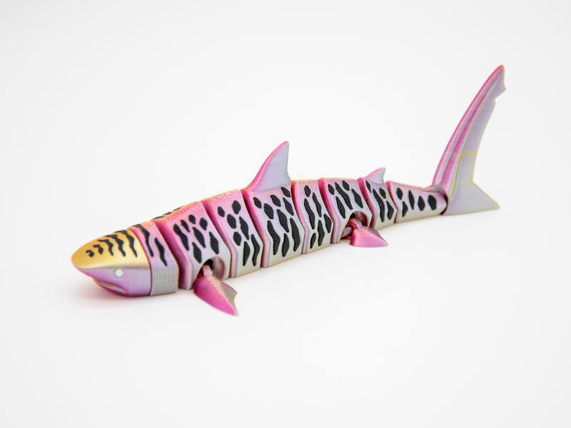 Tiger Shark Articulated Fidget- Flexible, Fun, and Perfect Gift for Ocean, Shark, & Sea Life Lovers