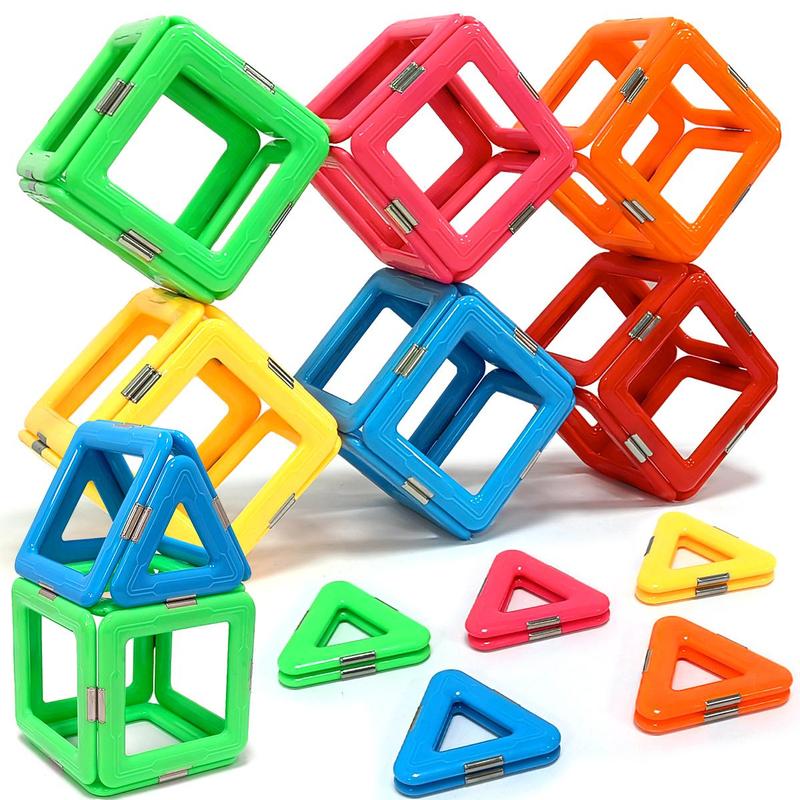 Magnetic Building Blocks, 30pcs set Colorful Triangle Shaped Magnet Toys, Educational Constructor Set, Magnet Tiles for Children Birthday Gifts