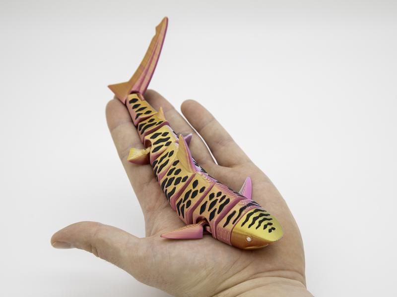 Tiger Shark Articulated Fidget- Flexible, Fun, and Perfect Gift for Ocean, Shark, & Sea Life Lovers