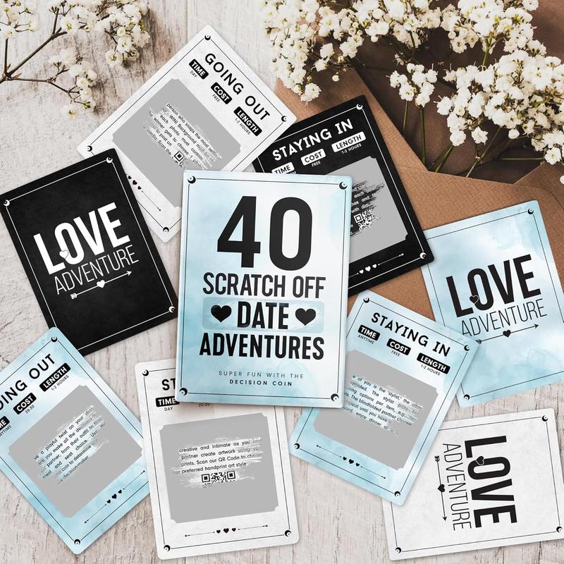 Date Adventures Scratch Off Couple Games for Anniversary, Engagement, Wedding Gifts - Card Games for Couples