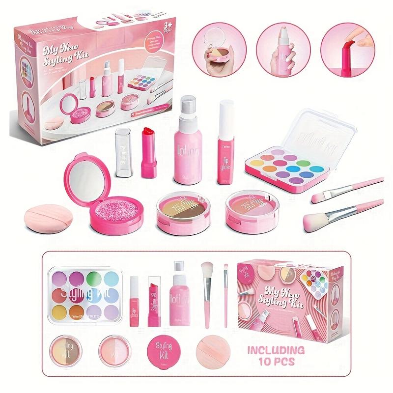 Pretend Makeup Toy Set for Toddler Girls - Makeup Set with Nail Polish, Lipstick, and Fake Accessories - Ideal Dress Up Toy for 2-8 Year Old Girls for Birthdays