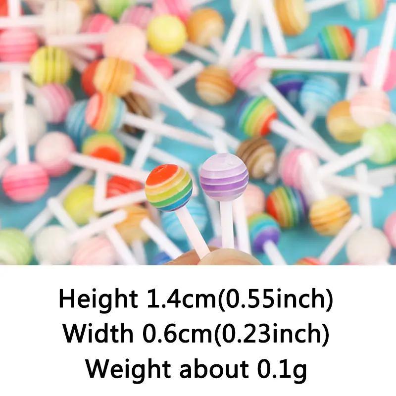 Random Color Mini Colorful Resin Lollipop, 30pcs set Simulation Jewelry Accessories, Candy Nail Charms, Phone Case Resin Decoration