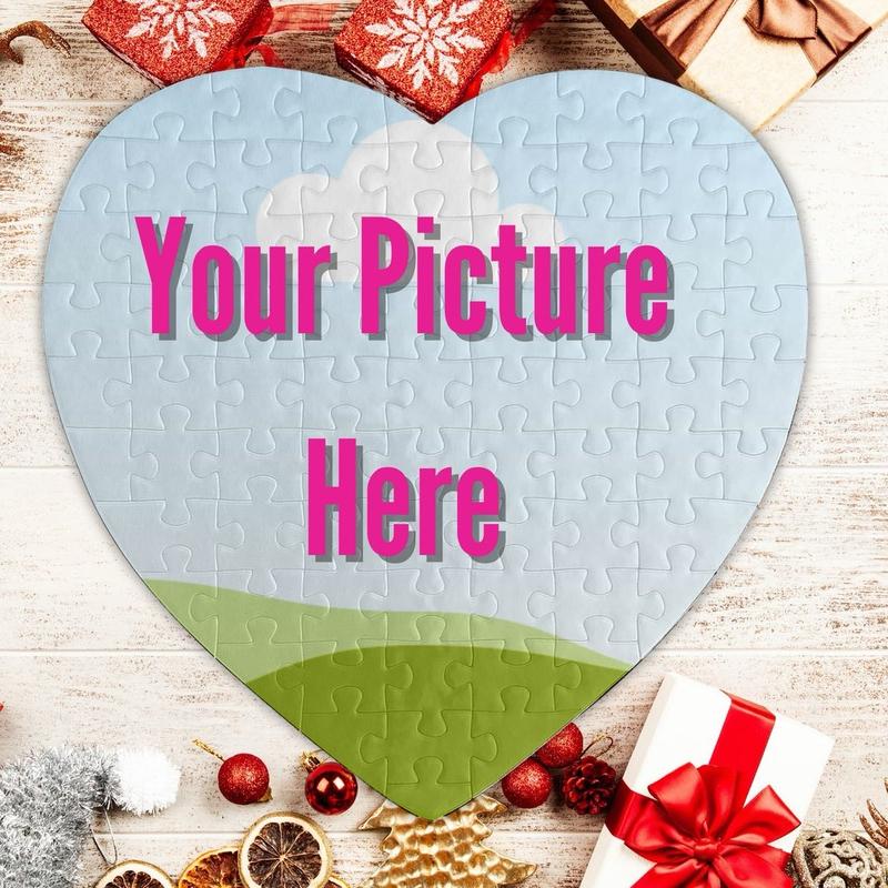 Custom Heart Shaped Photo Puzzle Jigsaw - 75 Pieces for Personalized Holiday Gift