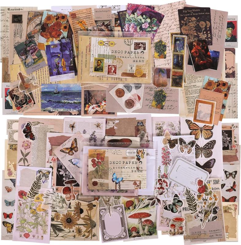 Scrapbook Supplies Pack (400 Pieces) for Art Journaling  Junk Journal Supplies Planners DIY Vintage Stickers Craft Kits Notebook Collage Album Aesthetic Picture Frames (&Art)