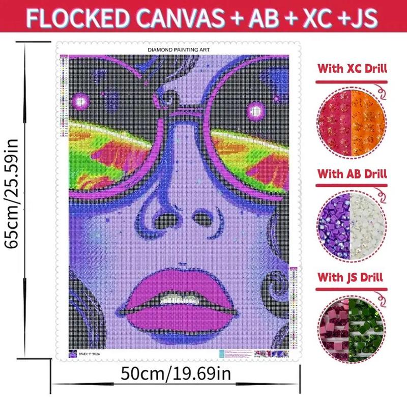 DIY Artificial Rhinestones Arts Painting Kit without Frame, Color Cool Girl Pattern Diy Painting, Diamond Art Kits for Beginners, DIY Diamond Rhinestone Full Drill Gem Arts Crafts, Handmade Craft Wall Art Decoration