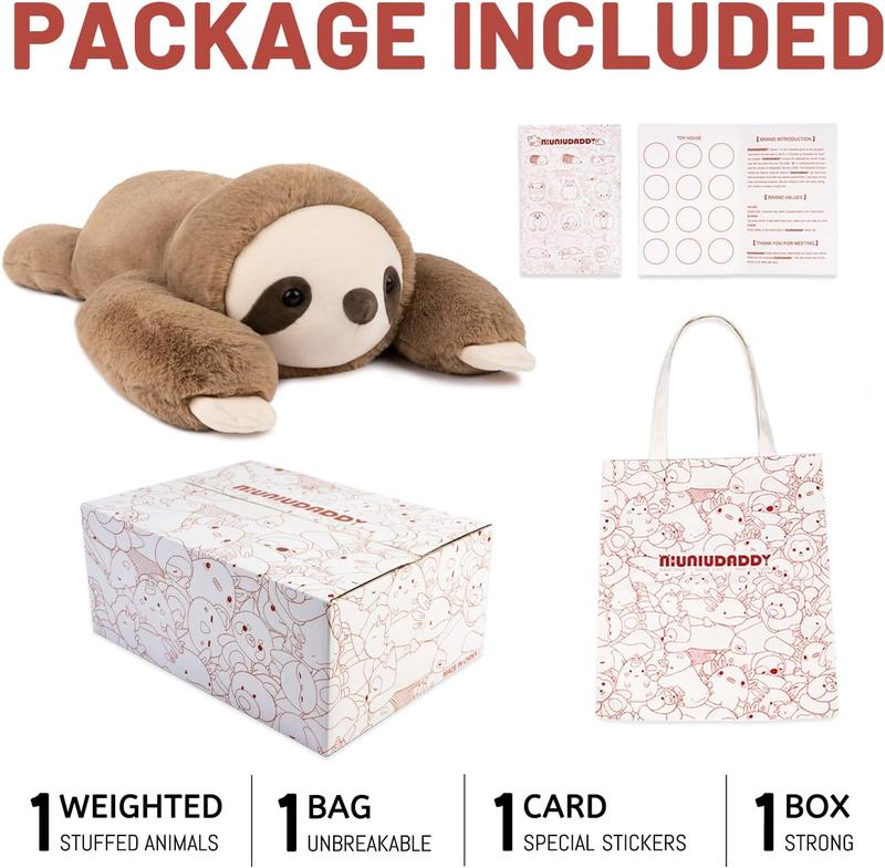 Niuniu Daddy 3.66lb Weighted Sloth Stuffed Animals with Gift Box, Plush Toy for Kid, Stuffed Sloth Plush Pillow as Gift for Christmas Birthday weighted  stuffed plushie weighted  stuffed