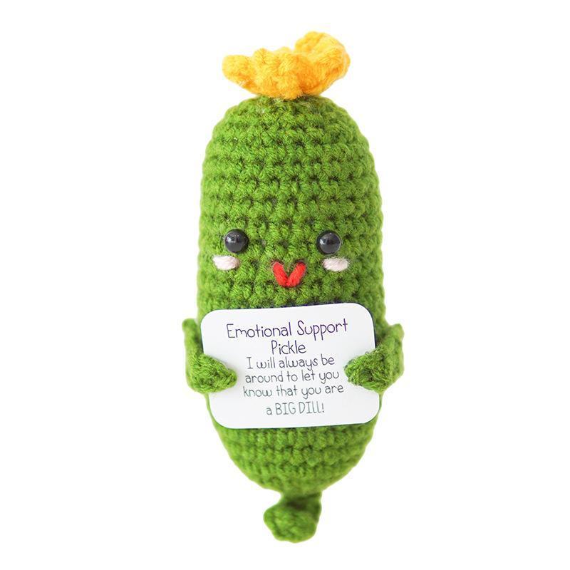 Cute Knitting Doll Crochet Cucumber,Handmade Emotional Support Pickled Cucumber Gift,Christmas Pickle Knitting Doll Ornament,Handmade Emotional Support Pickled Cucumber Gift, Christmas Pickle Knitting Doll OrnamentCute Knitting Doll Crochet Cucumber,