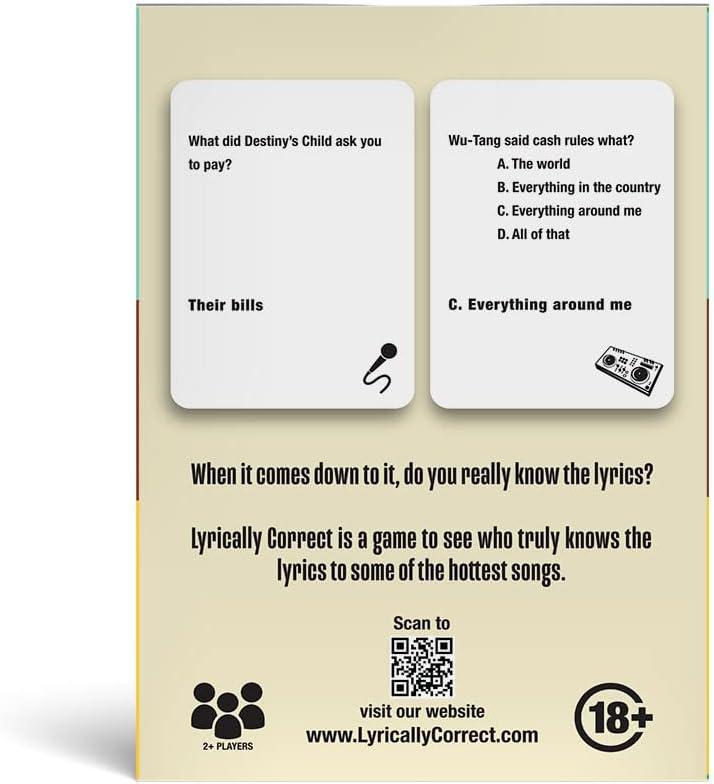 Music Trivia Card Game | Multi-Generational Family Gatherings, Adult Game Night and Fun Trivia (90's and 2000's Hip Hop and R&B)