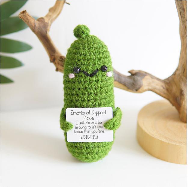 Cute Knitting Doll Crochet Cucumber,Handmade Emotional Support Pickled Cucumber Gift,Christmas Pickle Knitting Doll Ornament,Handmade Emotional Support Pickled Cucumber Gift, Christmas Pickle Knitting Doll OrnamentCute Knitting Doll Crochet Cucumber,