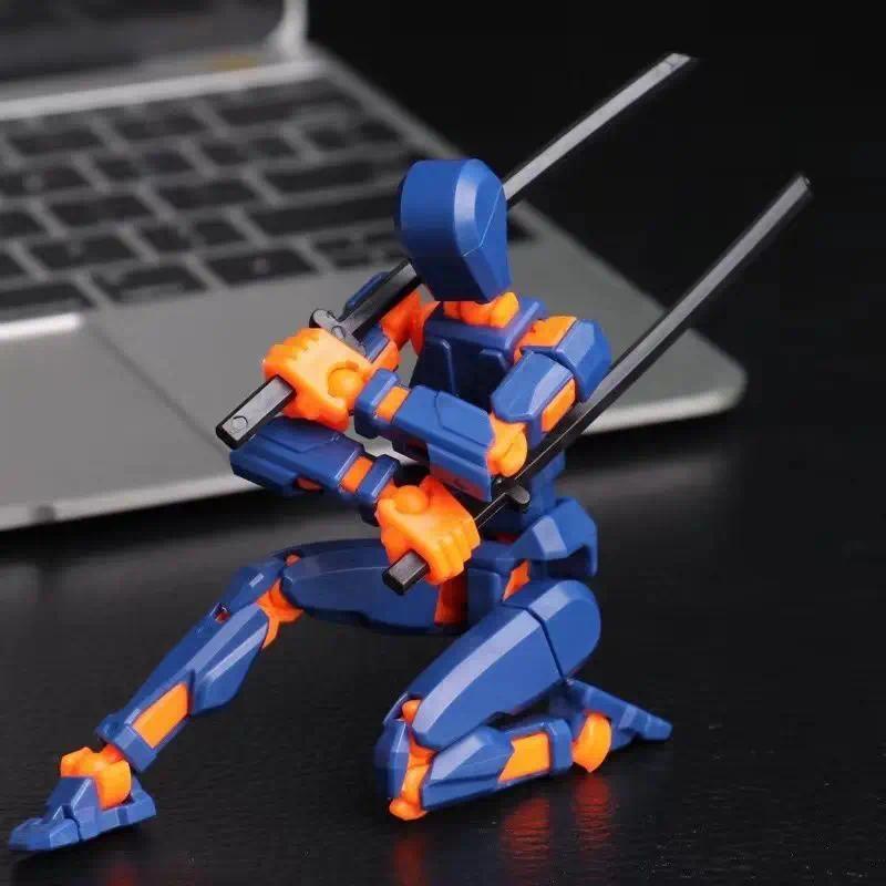 Action Figure Multi-Jointed Shapeshift Robot 3D Printed Multi-Jointed Movable Lucky Doll Toy Kid Christmas Decora Gift