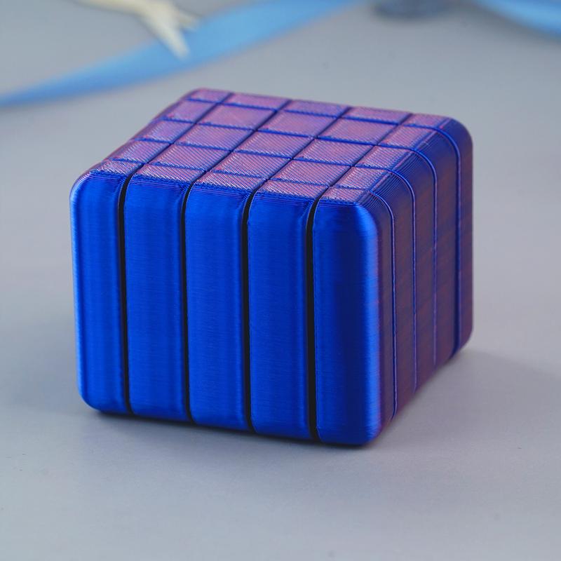 3D Printed Decompression Cube | Transformable Design, Two Colours Available - Perfect for Desks and Office Decor