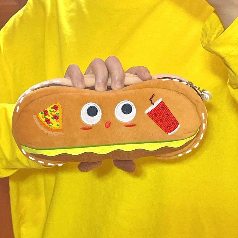 1 Set Fast Food Theme DIY Diamond Arts Painting Stickers, Creative DIY Diamonds Set for Kids & Adutls