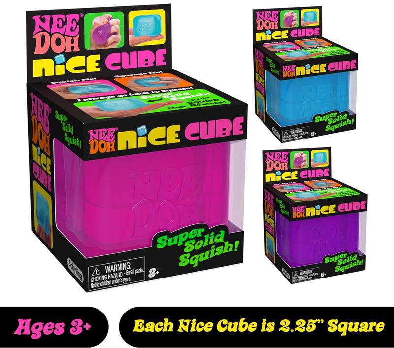 Schylling NeeDoh Nice Cube - Sensory Squeeze Toy with Super Solid Squish - 2.25