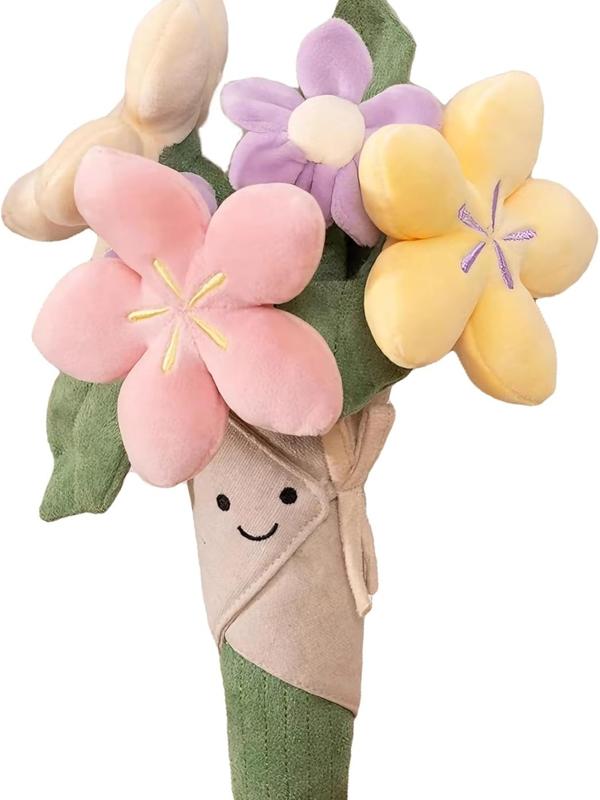 DIPU-HOME Cute Flower Plush Lovely Smiling Face Huggable Handing Flower Sweet Gifts for Boys Girls Kids Adults, Thanksgiving Gifts