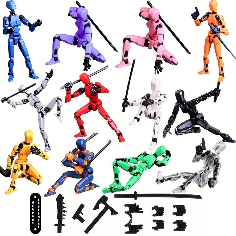 Pre-Assembled Set Of 3 3D Printed Multi-Jointed Action Figure Sets T13, Fully Articulated Robot Models, Animation, Halloween Gifts, Christmas Gifts