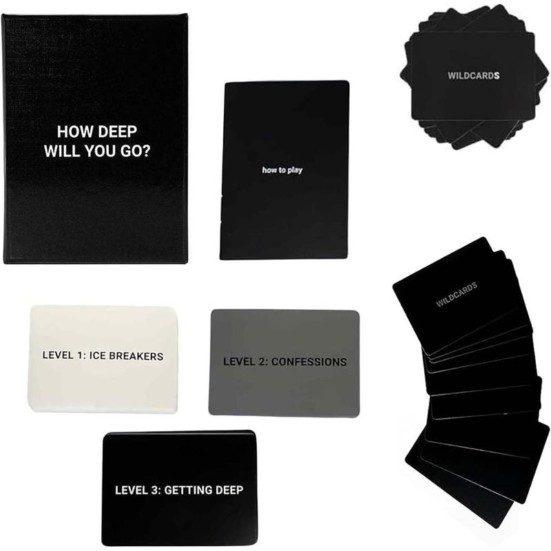 How Deep Will You Go? Game of Questions to Deepen Connection,Fun Challenge Game Cards, Original Conversation Card Game, ngaging Questions for Friends,Dates, and Coworkers(104 Conversation Cards)