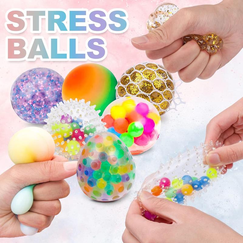 Stress Balls Set, Squishy Stress Ball, 8 Pack Stress Relief Ball for Adults Anxiety Relief Balls Squeeze Ball