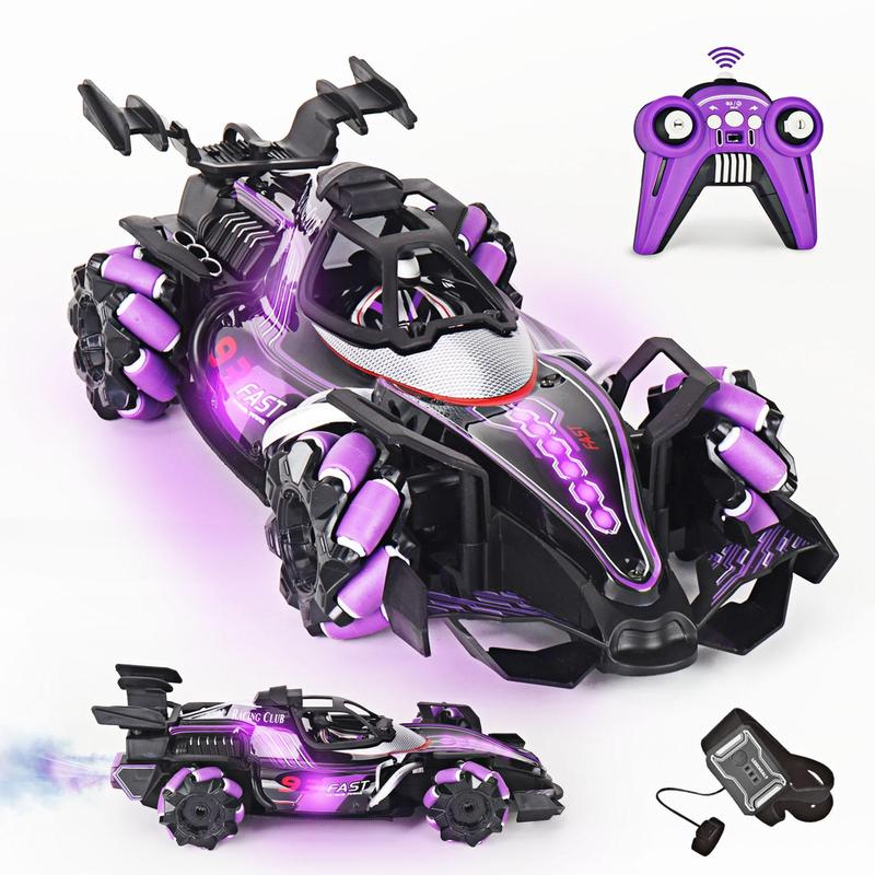 Remote Control Stunt Car, 1 Box 2.4G Rechargeable Remote Control Car with Light & Spray Effect, Hand Gesture Sensor RC Car for Boys & Girls