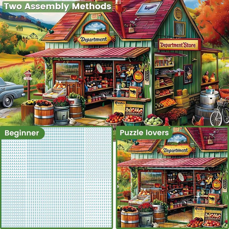 300 Piece Jigsaw Puzzle for Adults Large Piece Shop Puzzle Recycled Cardboard Paper Puzzles Coolest Difficult Puzzles for Kids Adults Elderly Perfect for Family Games 20.5 * 15IN