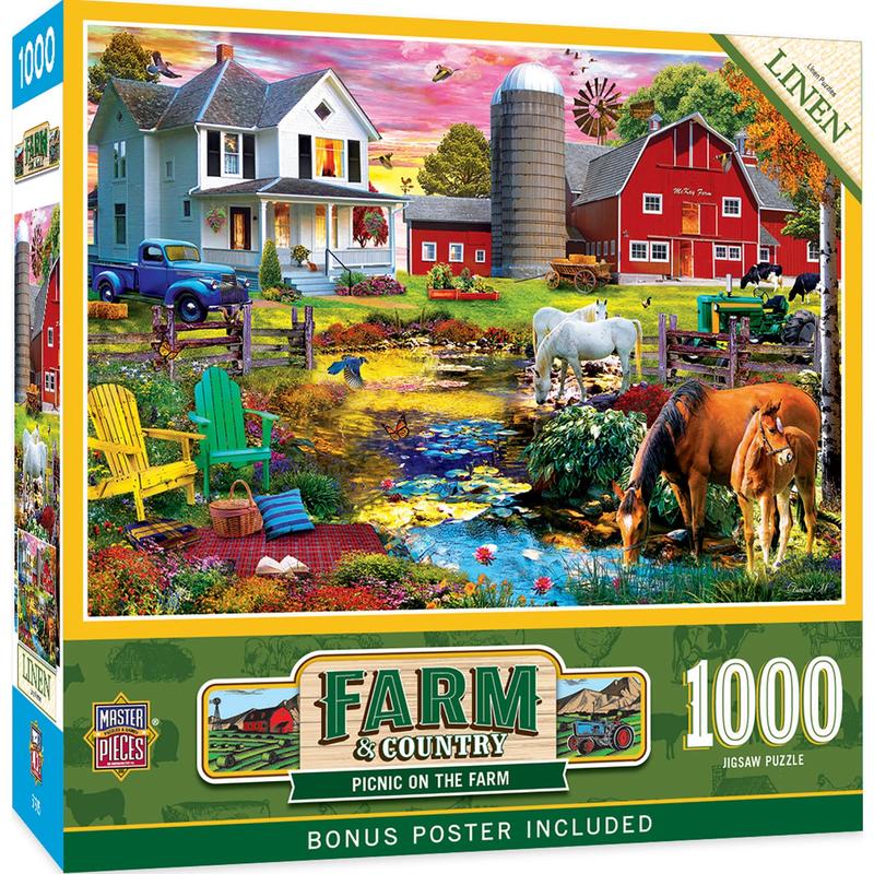 MasterPieces - Farm & Country - Picnic on the Farm 1000 Piece Jigsaw Puzzle