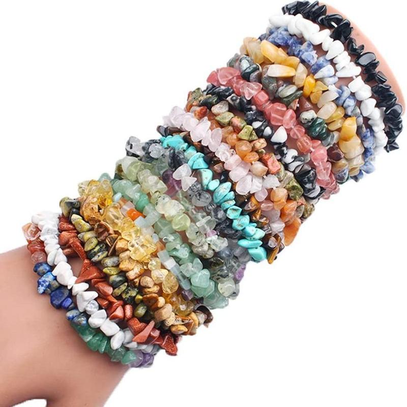 50g Random Color Irregular DIY Natural Stone Bead With Hole, Colorful Irregular Gemstone Bead For DIY Bracelet Jewelry Making