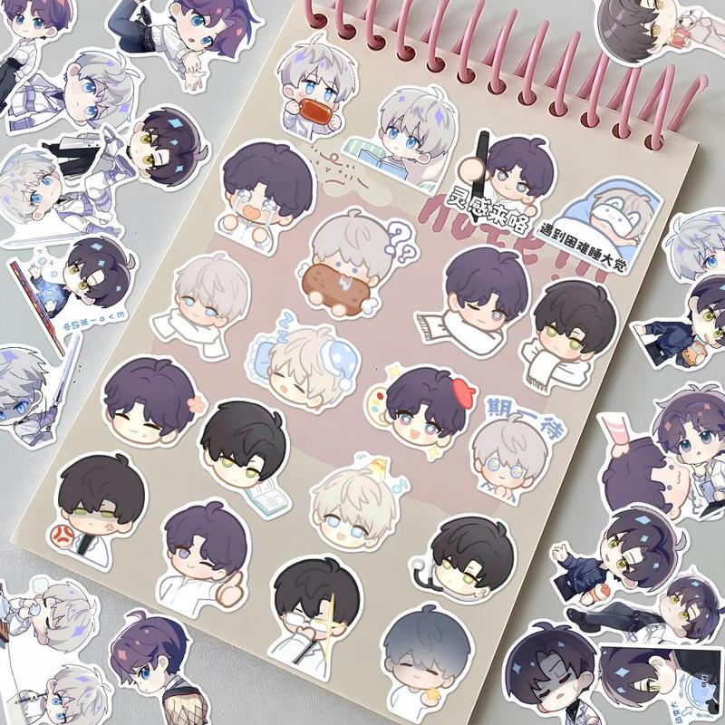 Cute Characters Pattern Sticker, 42pcs set Waterproof Self Adhesive Vinyl Stickers, Scrapbook Sticker for Gift Greeting Card Water Bottle Laptop Phone