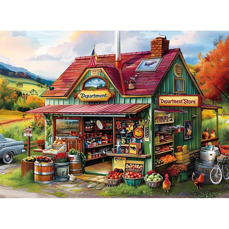 300 Piece Jigsaw Puzzle for Adults Large Piece Shop Puzzle Recycled Cardboard Paper Puzzles Coolest Difficult Puzzles for Kids Adults Elderly Perfect for Family Games 20.5 * 15IN